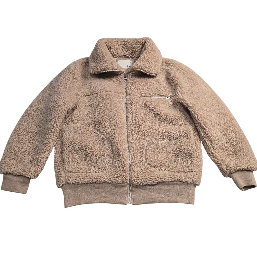 Wilfred Free Aritzia Teddy Sherpa Jacket Zip Up Sz S Oversized Streetweare Cozy